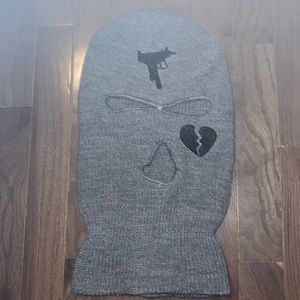 Tec 9 Submachine Uzi Gun Broken Hearted Embroidered Ski Mask